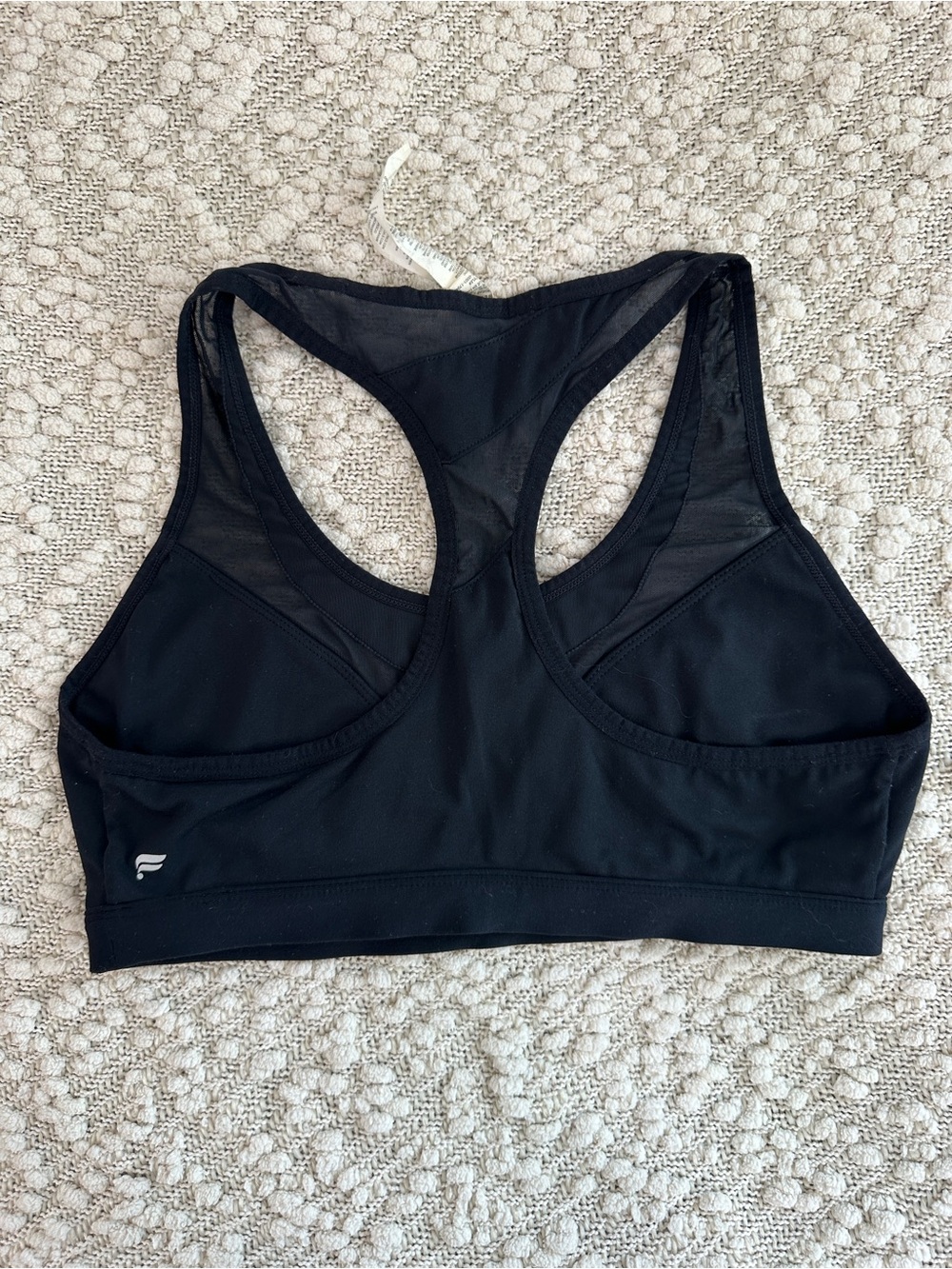 Fabletics Black Mesh Racerback Sports Bra Size M